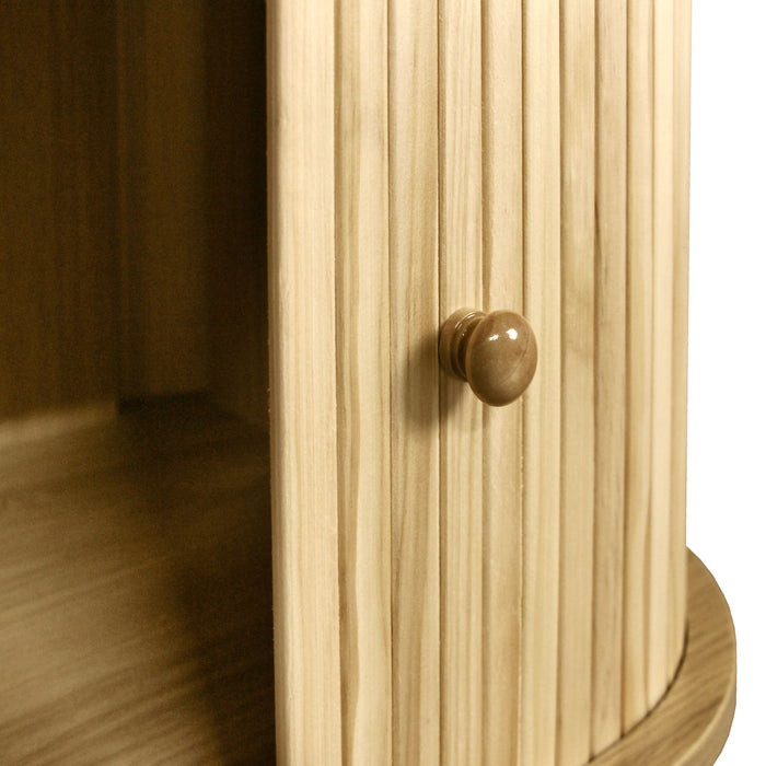 Rattan TV Stand For Tvs Up To 75'', Modern Farmhouse Media Console, Entertainment Center With Legs, TV Cabinet For Living Room, Home Theatre - Natural Wood