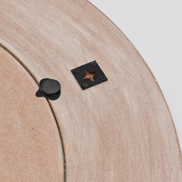 Handcarved Decorative Hanging Wall Mirror - Antique Brown / White