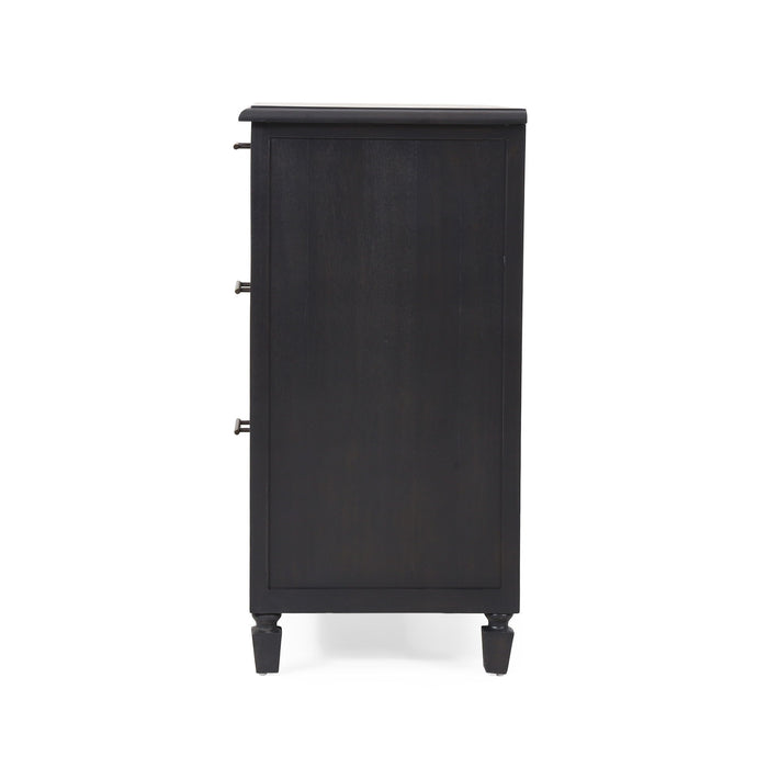 Newell - Cane 3 Drawer Dresser - Dark Gray