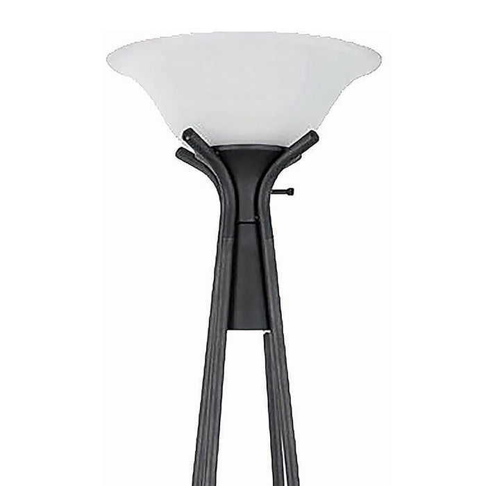 Sentinel - 3 Shelf Frosted Torchiere Floor Lamp With Shelves - Black