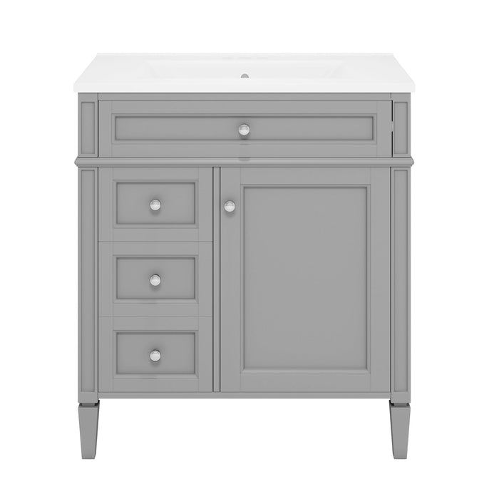 Bathroom Vanity With Top Sink, Storage Cabinet With 2 Drawers, Tip Out Drawer