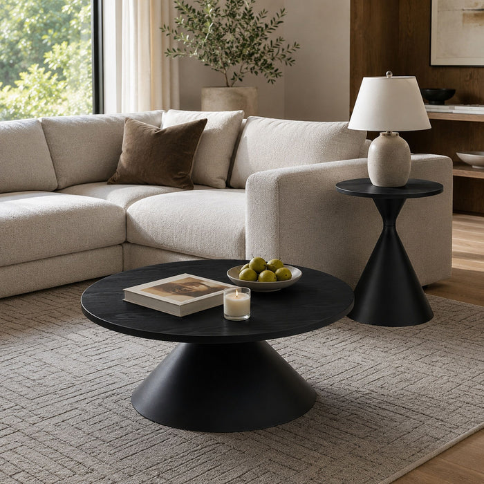 2 Piece Coffee Round Table Set