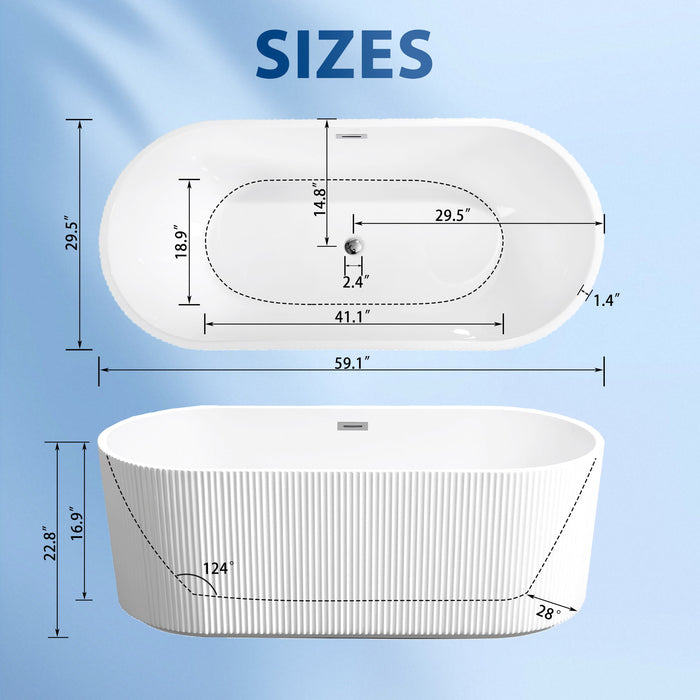 Linear Freestanding Soaker Tub