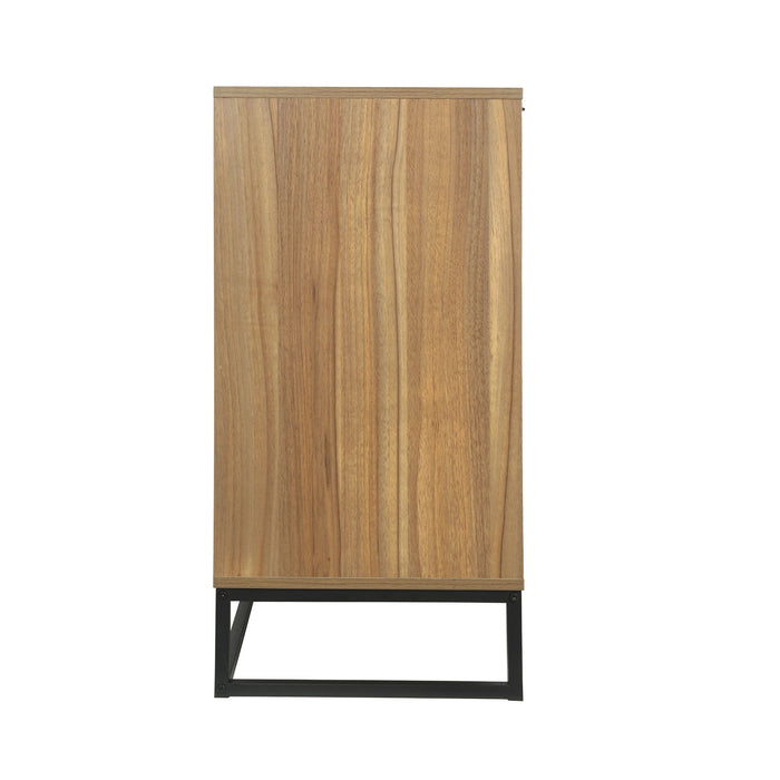Modern 7 Drawer Dresser Cabinet - Walnut