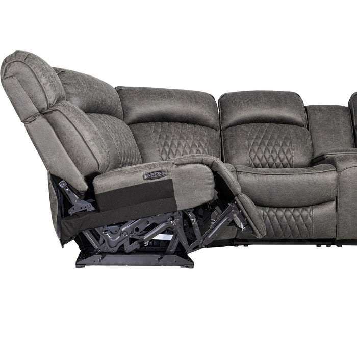 Power Motion Reclining Sectional Set With Console