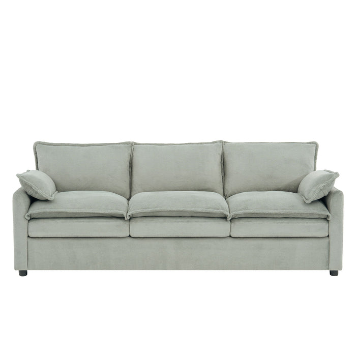 Modern 3 Seater Sofa With Side Storage Pockets For Living Room