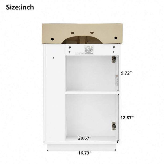 Bathroom Vanity With Sink, Freestanding Wood Grain Cabinet With Storage