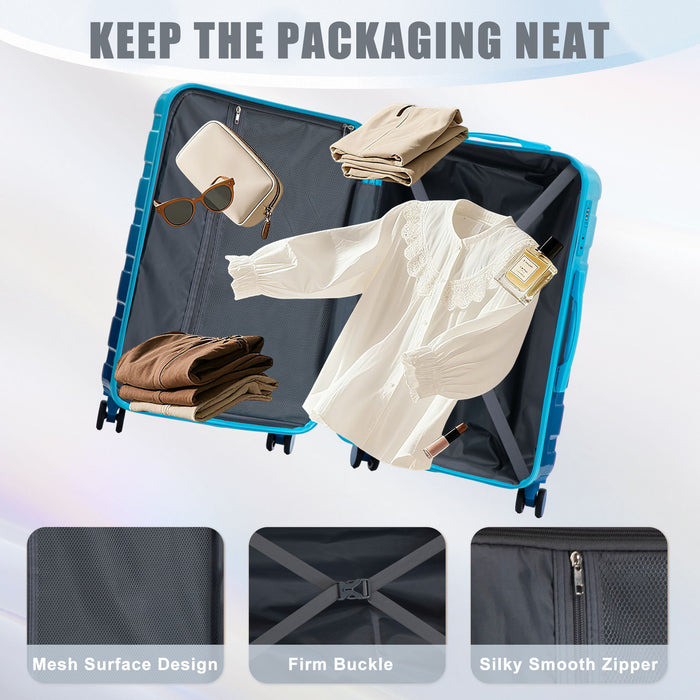 Luggage Set 20" /24" /28" With Combination Lock And Silent Wheels