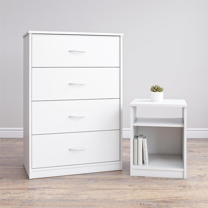 Open Shelf Nightstand - White
