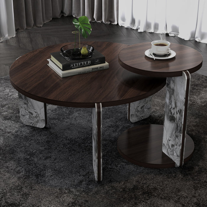 Coffee Table Set With Center Table & Side Table