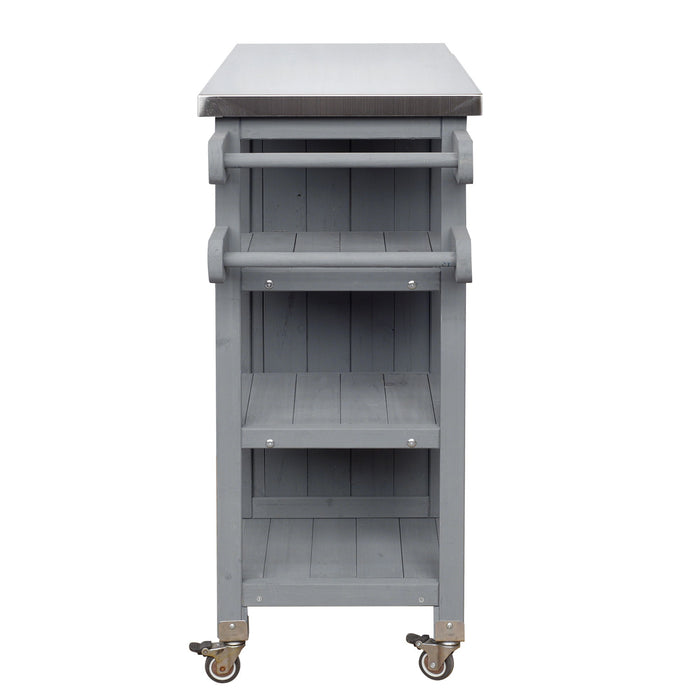 Foldable Outdoor Kitchen Island With Storage Cabinet
