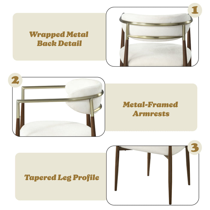 Clayten - Arm Chair (Set of 2) - Brown Oak / Off White