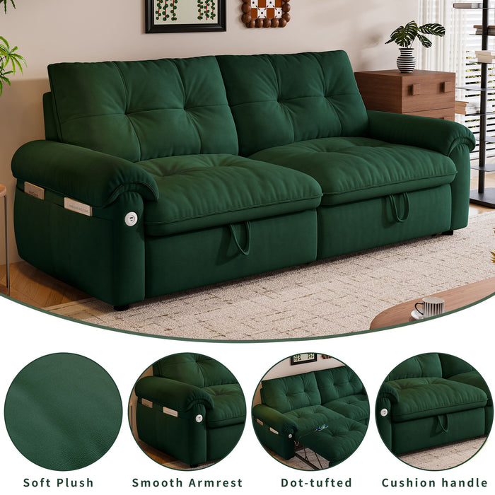 Cloud Like Convertible Sofa Bed For Living Rooms - Green