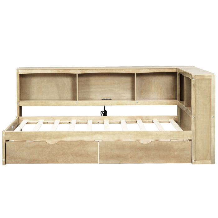 Daybed With 2 Storage Drawers, Storage Cabinets, USB Ports