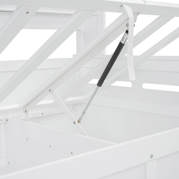 Daybed With All-In-One Cabinet And Shelf