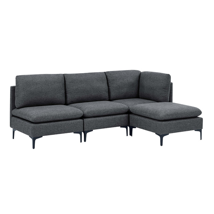 Upholstered Modular Sectional With Tall Legs, Medium Firm Seat