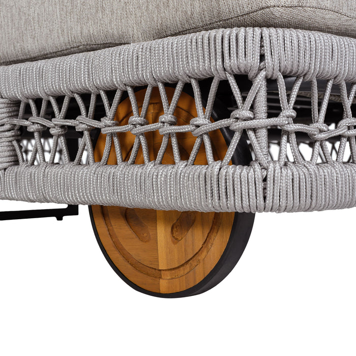 Outdoor Chaise Lounge & Wheels, 5 Position Adjustable Backrest