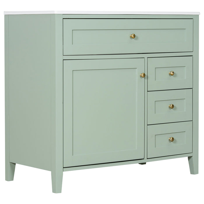 Bathroom Vanity With Sink, Cabinet With 3 Drawers And Adjustable Shelf