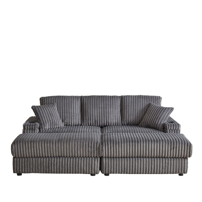 3 Seater Sofa With 2 Ottomans For Living Room