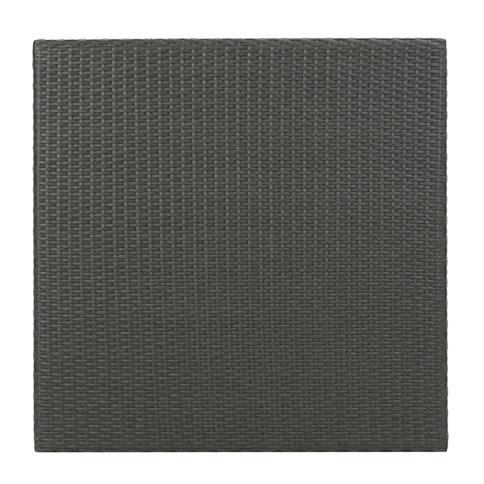 Outdoor Rattan Square Dining Table With 4 Legs - Gray