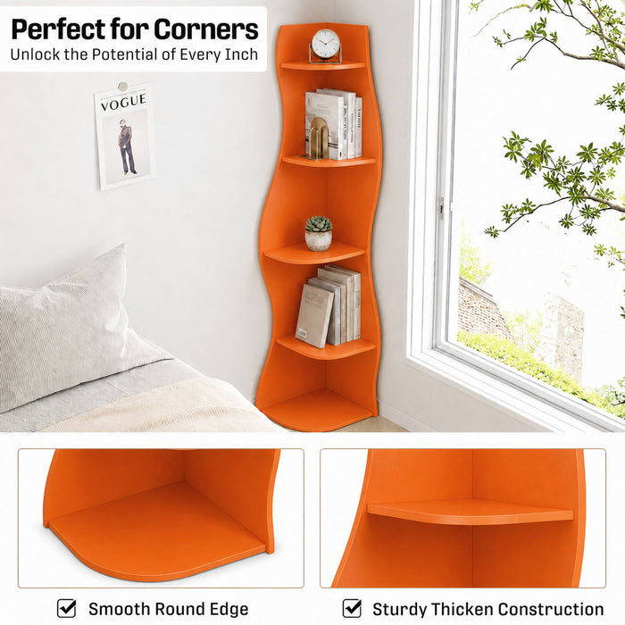 5 Tier S - Shaped Corner Shelf For Living Room