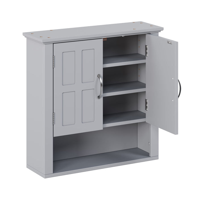 Multi Functional Wall Mounted Cabinet With Adjustable Shelves For Bathroom