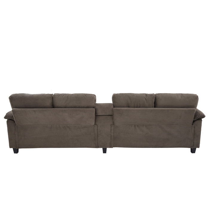 Modern U-Shaped Sectional Sofa With Storage Ottomans
