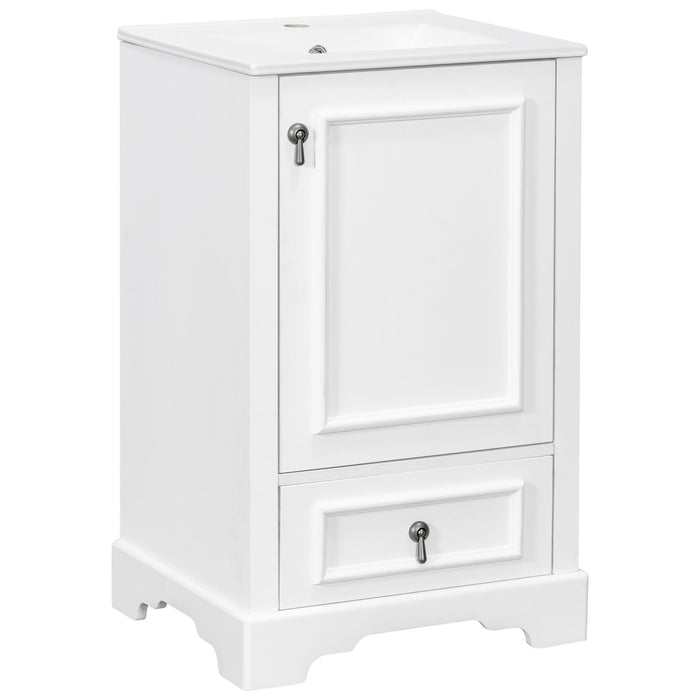 Bathroom Vanity With Sink, Soft Close Door, Adjustable U-Shaped Shelf