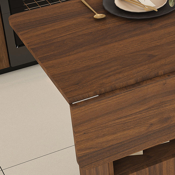 Multi Functional Folding Table With Storage Shelves And Wheels