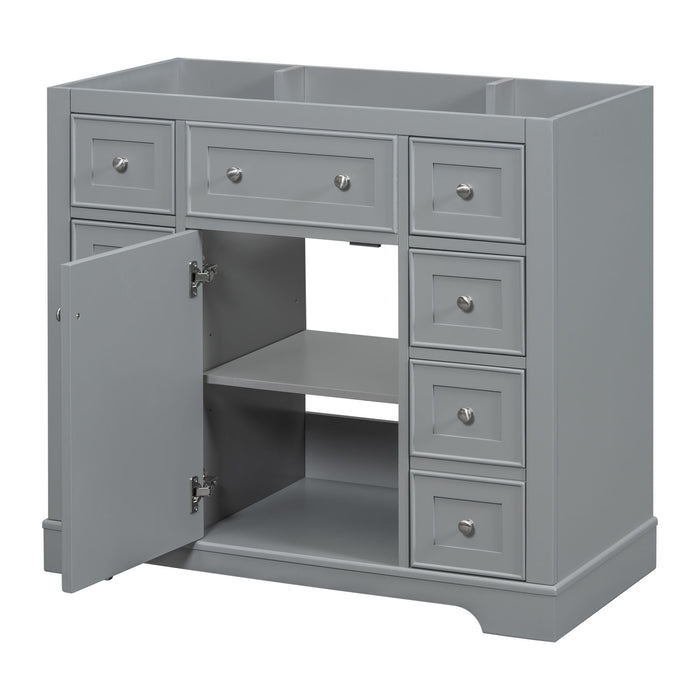 Modern Bathroom Vanity Base Only With 1 Cabinet And 6 Drawers