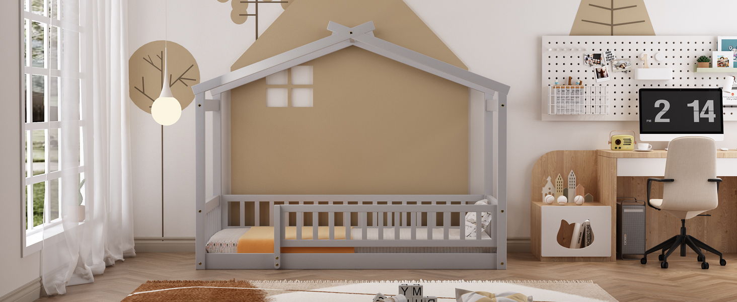 Bed House Bed Frame With Fence