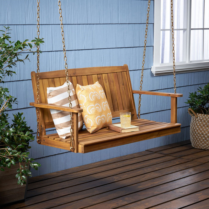 Tambora - Porch Swing Acacia Wood Slat Design