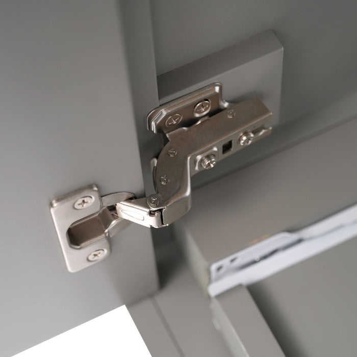 Modern Bathroom Vanity With Ceramic Sink, Solid Frame And Storage Solutions