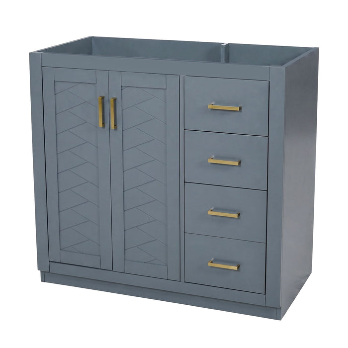 Retro Style Bathroom Vanity, 3 Drawers & Soft Closing Doors