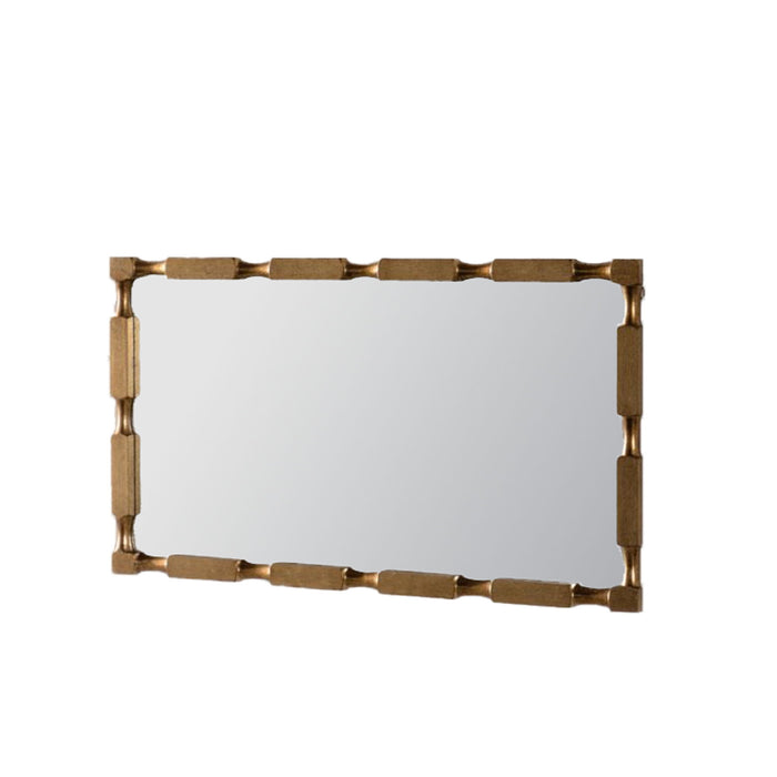 Rectangular Wall Mirror With Frame For Living Room - Gold