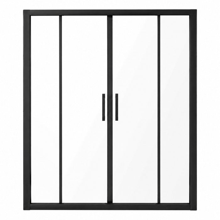 Double Framed Sliding Shower Door - Matte Black
