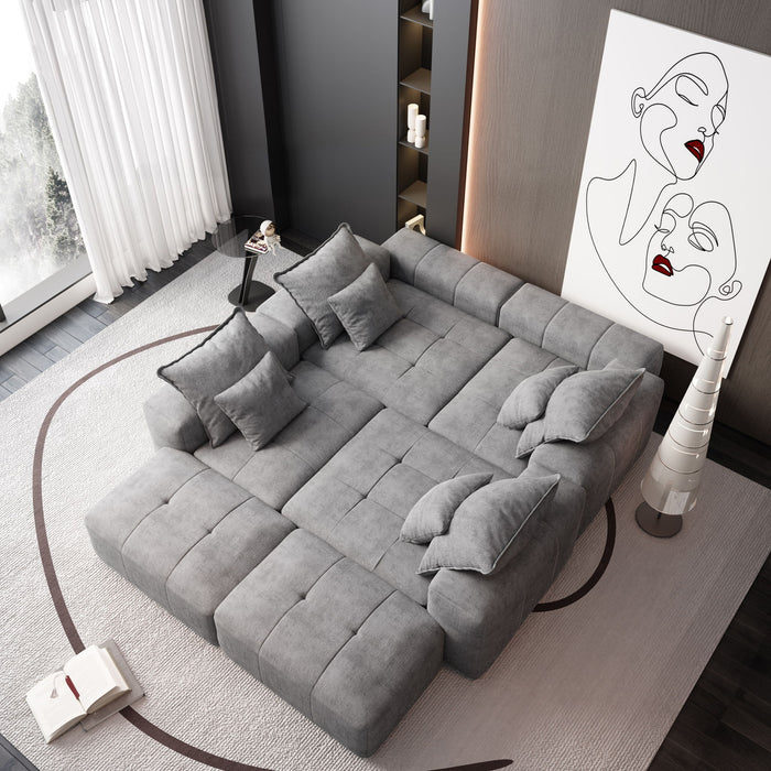 Modern Oversized, Modular Sectional Sofa With Pillows
