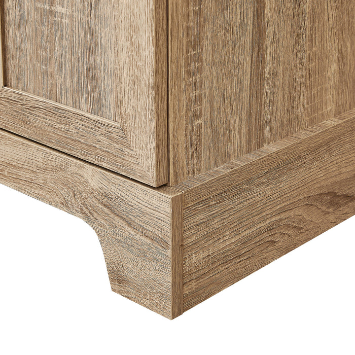 Storage Cabinet With Adjustable Shelves, 2 Doors, Rectangle Design For Bathroom