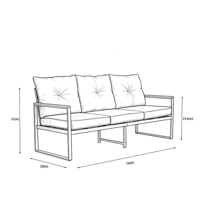 Oversized Outdoor Conversation Set, 5 Seater - Blue