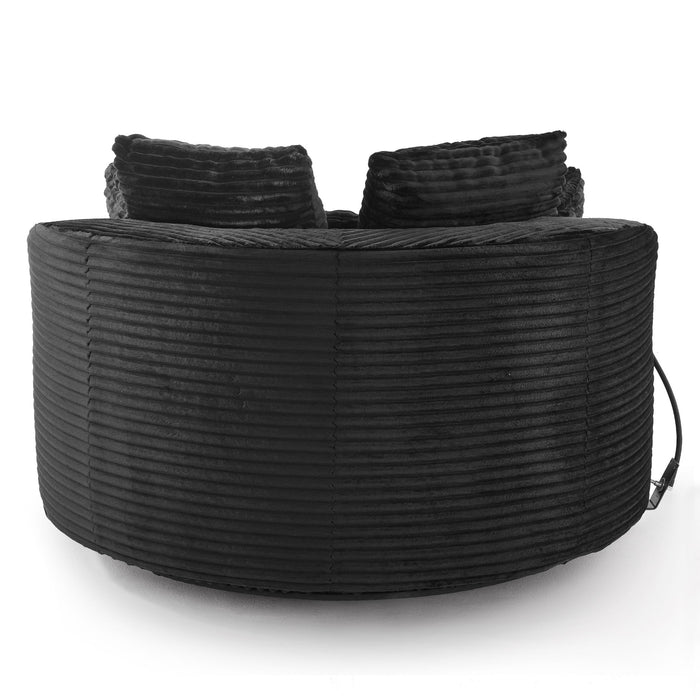 Swivel Accent Barrel Chair With Adjustable Phone Holder, 5 Pillows For Living Room