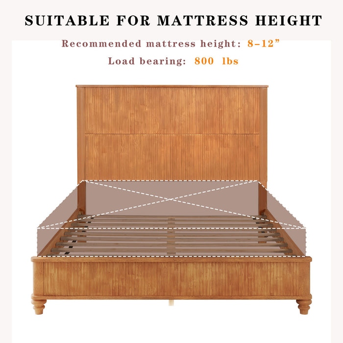 Platform Bed Frame & Tall Headboard