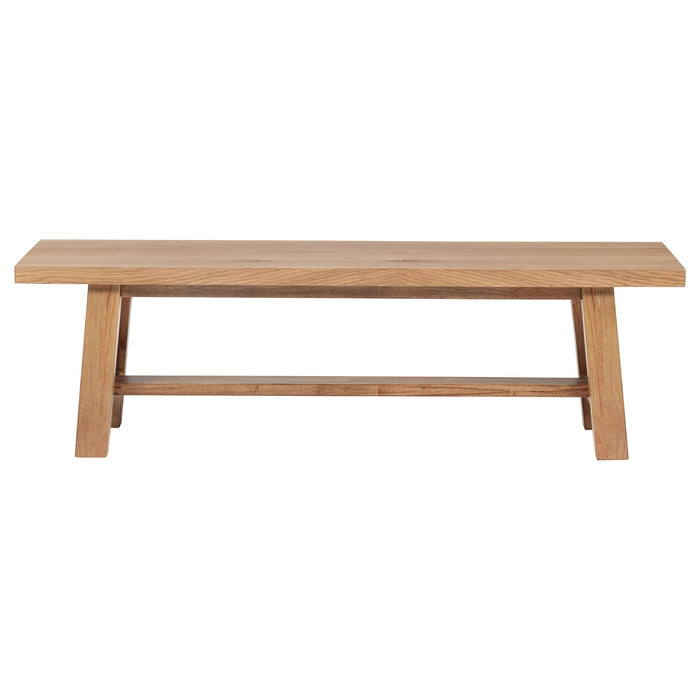 6 Piece Extension Leaf Dining Set With Expandable Table, Spindle Back Chairs And Bench - Natural