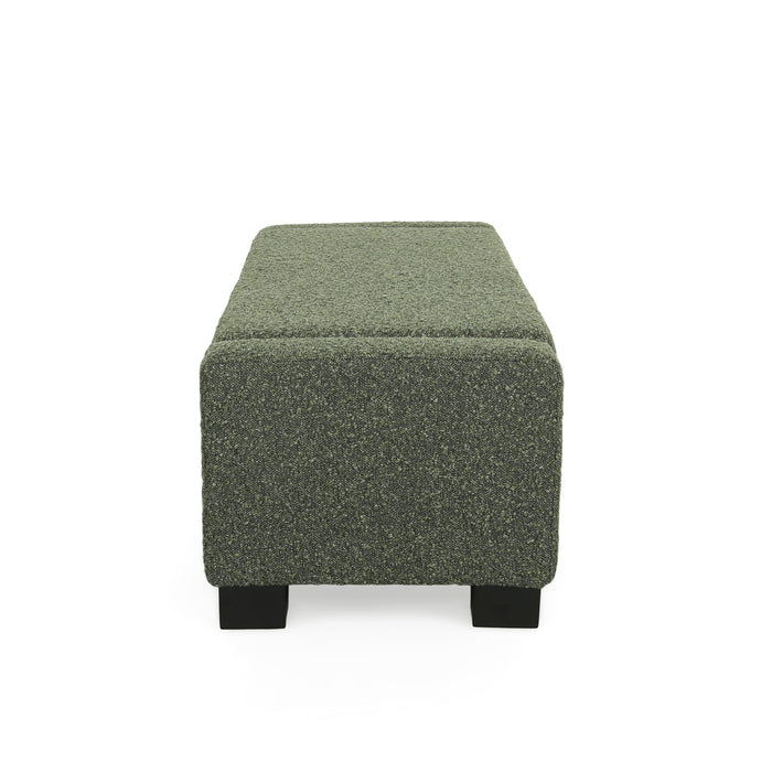 Textured Fabric Ottoman Bench With Hinged Lid