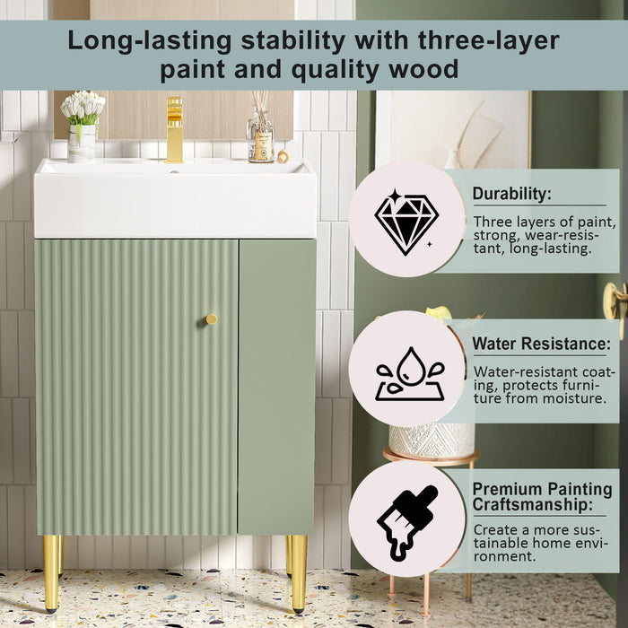 Bathroom Vanity, Combo Cabinet, Bathroom Storage Cabinet, Single Ceramic Sink