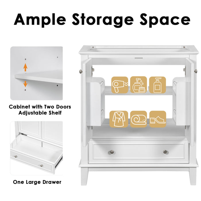 Modern Bathroom Vanity With Sink Combo, Multi Functional Cabinet With Doors And Drawer