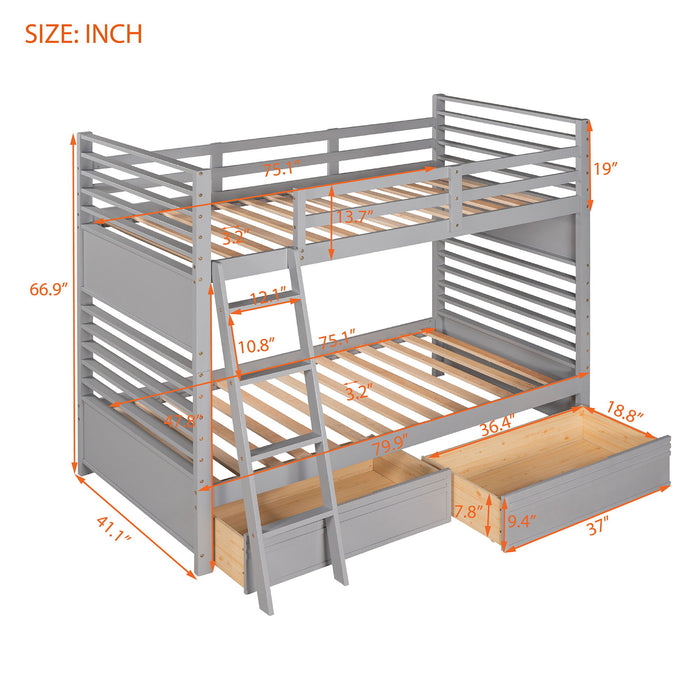 Bunk Bed With 2 Drawers
