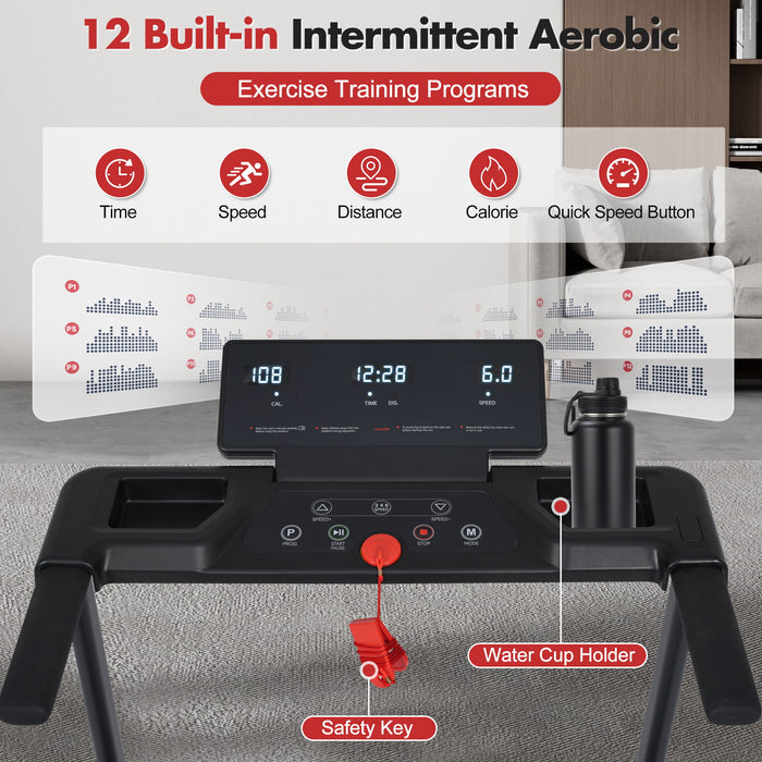 Treadmill With 8% Incline, Portable Treadmills For Home - Black