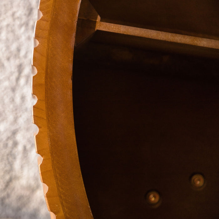 Round Retro Coffee With Solid Wood Legs