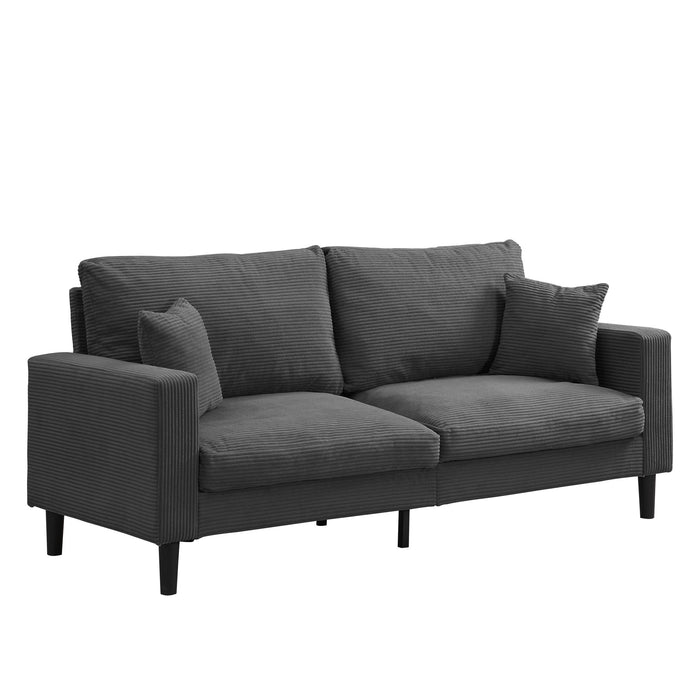 Modern Upholstered 2 Piece Sofa Set With 3 Seater And 2 Seater