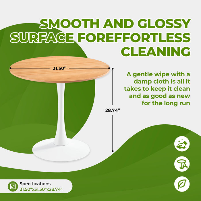 Mid-Century Tulip Table With Round Top, Pedestal Base